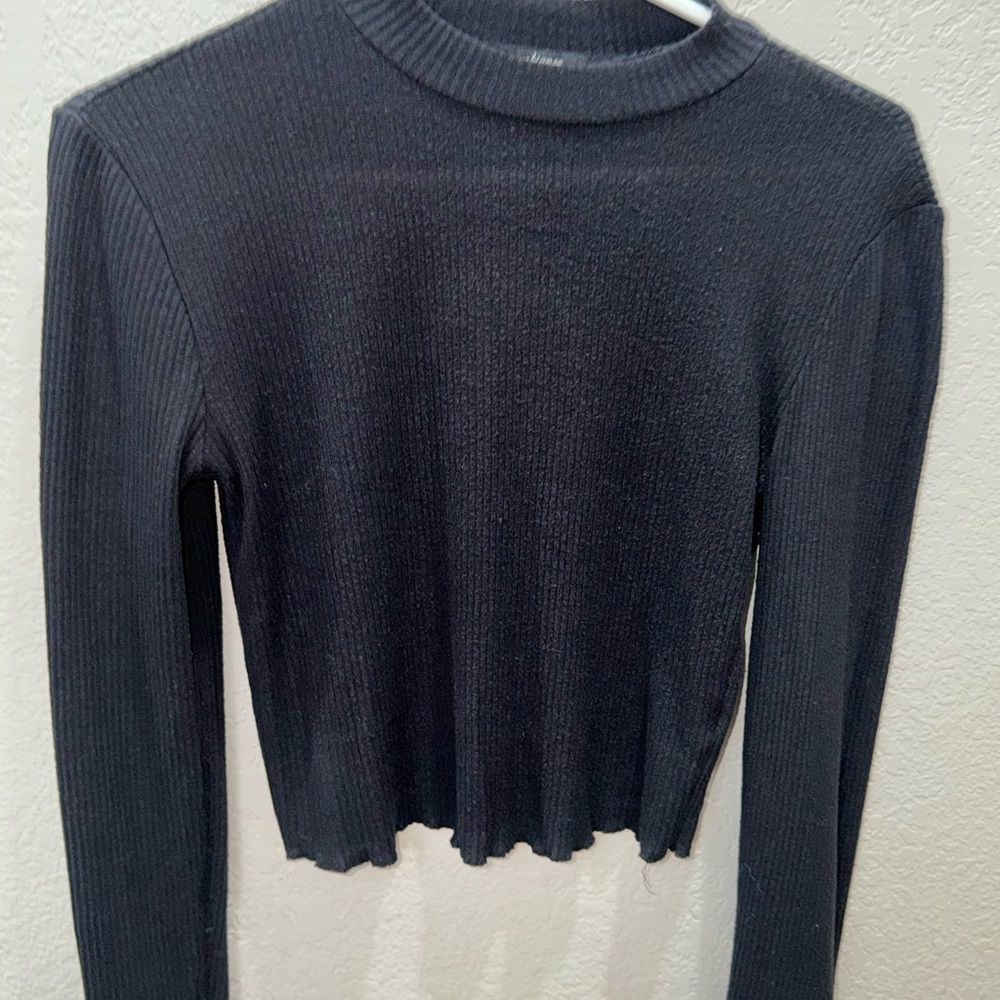 Ambiance Black Ribbed Crop Top